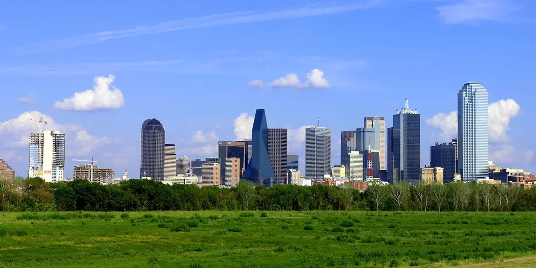 The downtown Dallas, Texas skyline