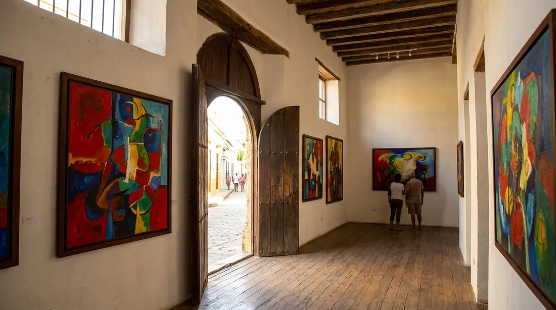 A sunlit gallery in a restored townhouse