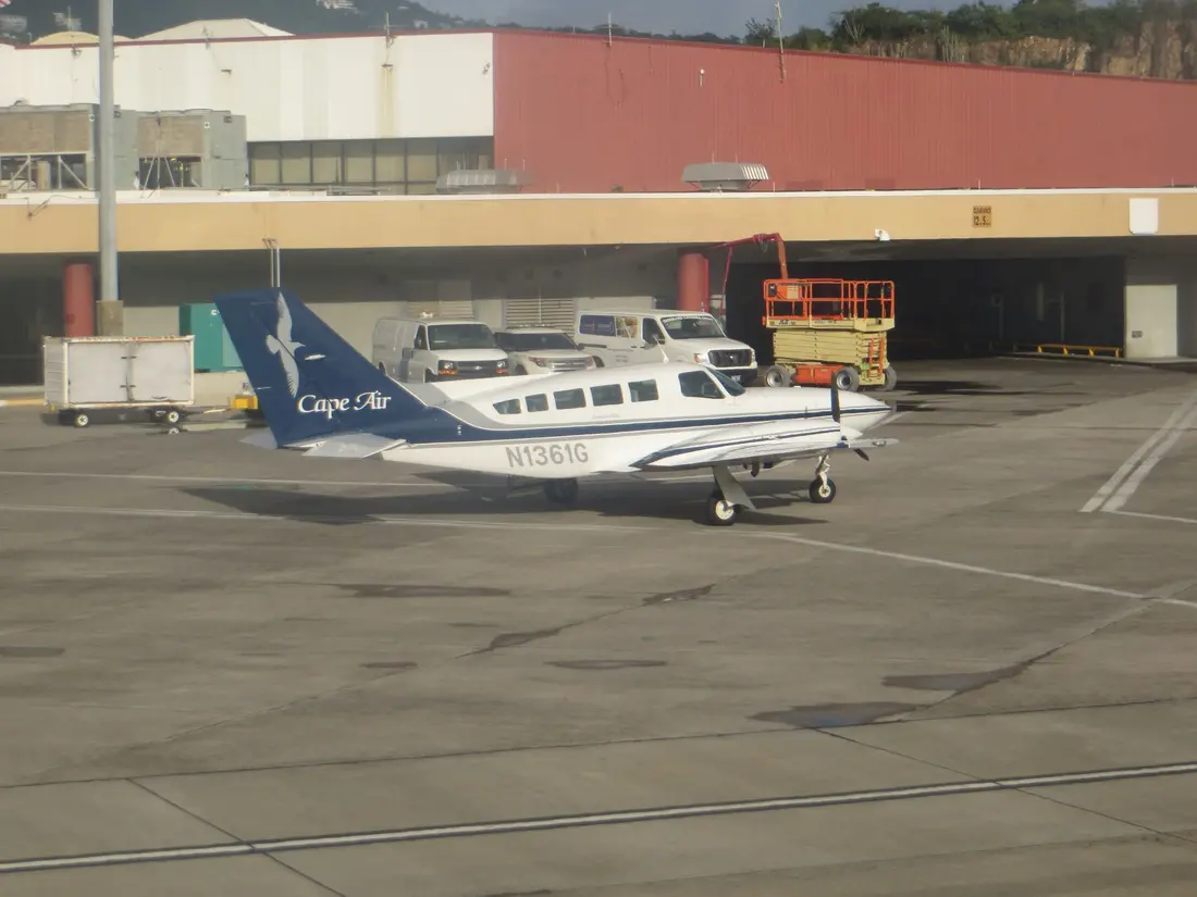A Cape Air Cessna 402C on the ramp at St. Thomas (STT)