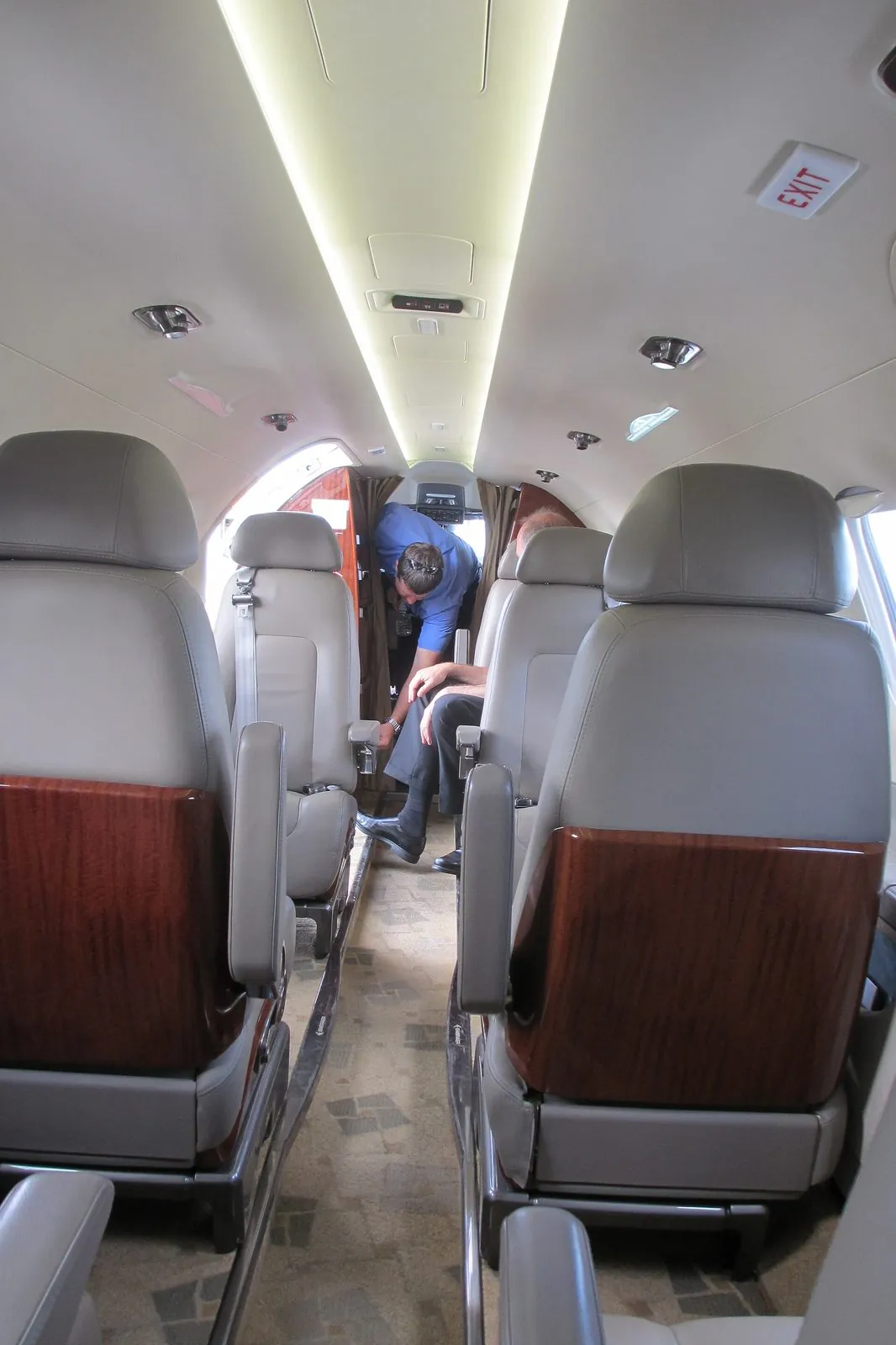 Cabin of an Embraer Phenom 300 light jet
